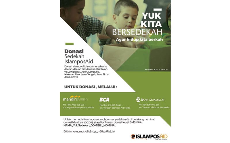 Laporan Perpekan Islampos Aid Yuk Sedekah 3