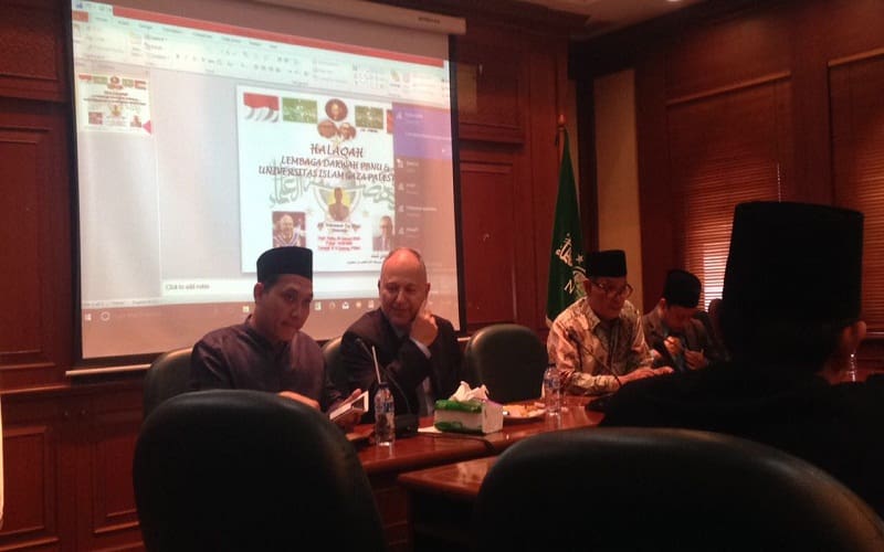 Halaqah Lembaga Dakwah PBNU dan Universitas Islam Gaza di Gedung PBNU, Rabu (24/01/2018). Foto: Tommy/Islampos.