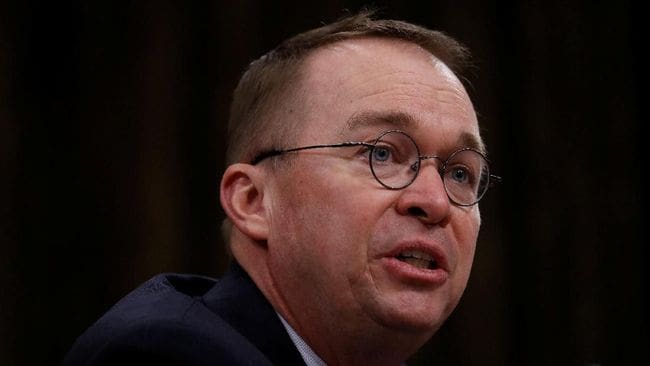 Parade Militer Usulan Trump bisa Sedot Anggaran Rp406 Miliar 1 Kepala Manajemen Bujet Gedung Putih, Mick Mulvaney, mengatakan pembiayaan parade militer usulan Trump bisa habiskan dana hingga 30 juta USD. (Reuters/Aaron P. Bernstein)