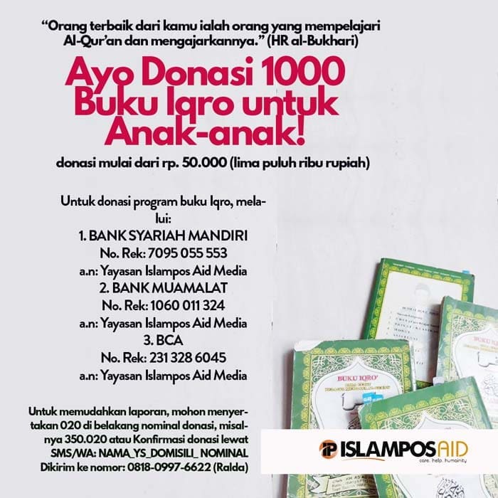 Ayo Donasi 1000 Buku Iqro untuk Anak-anak! 2 Ayo Donasi 1000 Buku Iqro untuk Anak-anak! 2 donasi buku iqro
