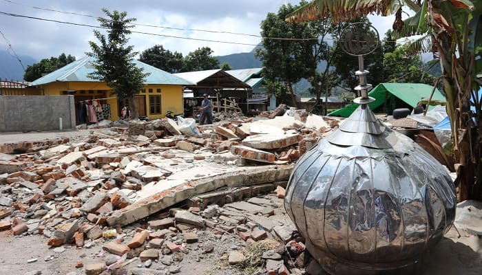 Salah satu masjid yang ambruk di Desa Sembalun Bumbung Lombok Timur
Foto: Ahmad Jilul Qur'ani Farid/INA