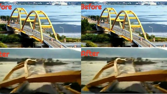Detik-Detik Jembatan Kuning Ponulele di Palu Ambruk Diamuk Gempa 1 Detik-Detik Jembatan Kuning Ponulele di Palu Ambruk Diamuk Gempa 1