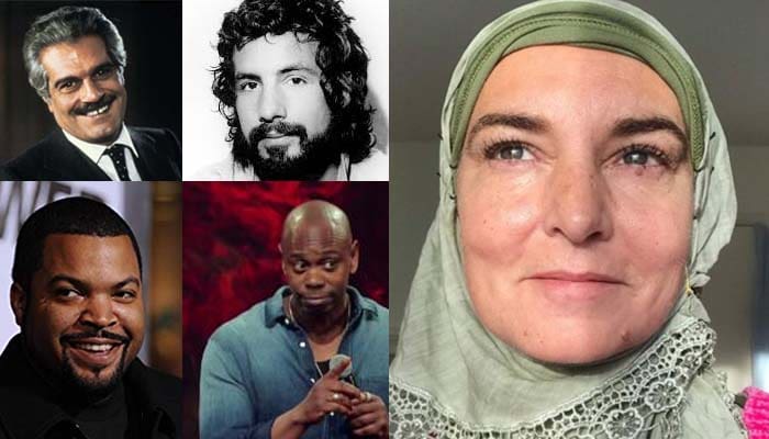 Searah jarum jam: Omar Sharrif, Cat Stevens, Sinead O'Connor, Dave Chapelle, Ice Cube. Foto: Google Image
