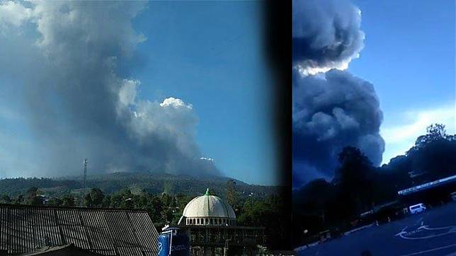 Gunung Tangkuban Parahu Erupsi, Status Level 1 1 Gunung Tangkuban Parahu Erupsi pada Jumat (26/7/2019). Foto: Tribun