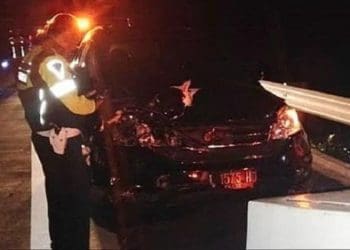 Mobil Honda CR-V ringsek. Foto: Gridoto