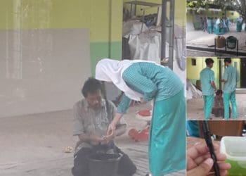 Para siswa SMA Cikarang Pusat larisi penjual pulpen mengundang pujian warganet. Foto: Twitter