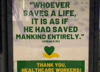 Dukungan untuk tenaga medis di Belanda mengutip Al Maidah ayat 32 Foto: Harun - Verhevenkarakter/Detikcom
