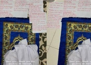 Seorang gadis belajar salat ketika dikarantina karena corona. Foto: Mstar