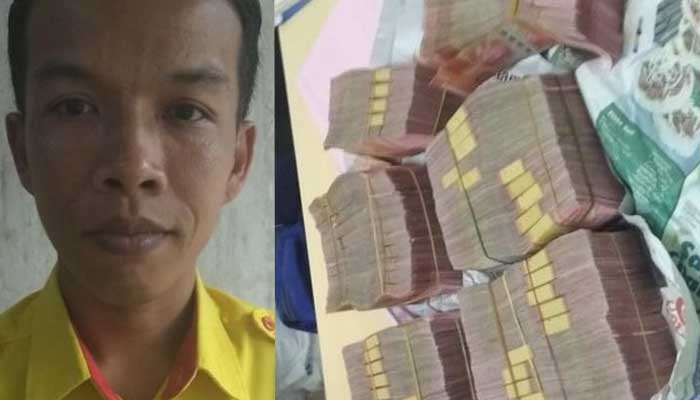 Tak Mau Ambil Uang Rp 500 Juta yang Ditemukannya di KRL, Ini Alasan Petugas Kebersihan di Bogor 1 Mujenih, petugas kebersihan OTC Stasiun Bojong Gede menemukan uang Rp 500 juta di gerbong KRL Jakarta-Bogor. Foto: Suara.com