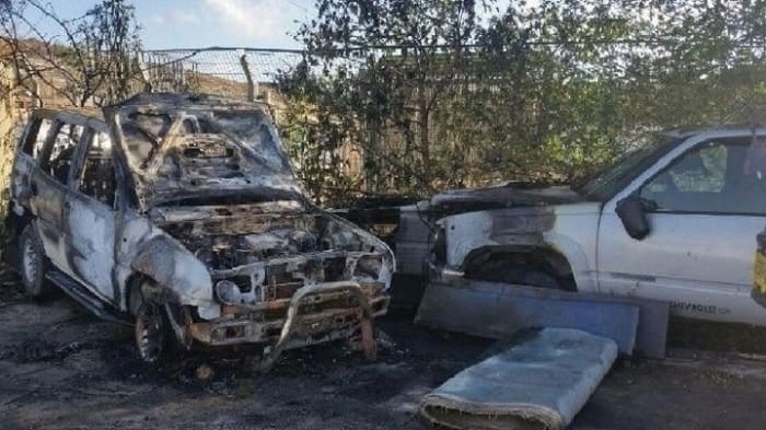 Anggota Kelompok Teror Israel Bakar 13 Mobil Warga Palestina 1 Anggota kelompok teror Israel membakar 13 mobil Palestina. Foto: WAFA