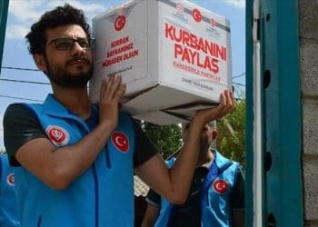 Turki sumbang daging kurban bagi warga Gaza. Foto: Anadolu