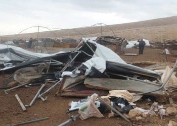 Sisa-sisa penghancuran Khirbet Hamsa al-Fawqa oleh Israel di Lembah Yordania. Foto: WAFA