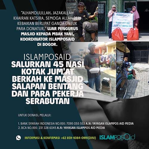 45 Nasi Kotak disalurkan ke Masjid Salapan Bentang dan Para Pekerja Serabutan di Bogor 2 45 Nasi Kotak disalurkan ke Masjid Salapan Bentang dan Para Pekerja Serabutan di Bogor 1 Nasi Kotak