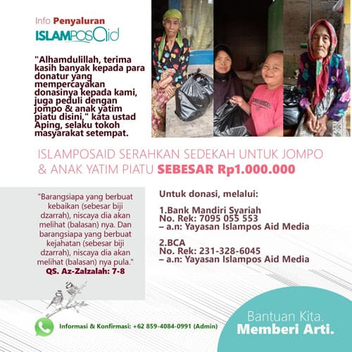 IslamposAid Serahkan Sedekah untuk Jompo dan Anak Yatim Piatu Senilai 1 Juta 2 sedekah