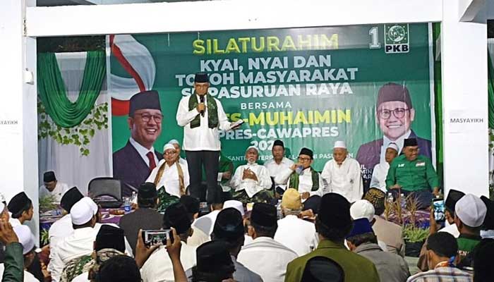 Anies dan Cak Imin Kunjungi Ponpes Al Yasini Pasuruan Pimpinan Kiai Abdul Mujib Imron 1 anies