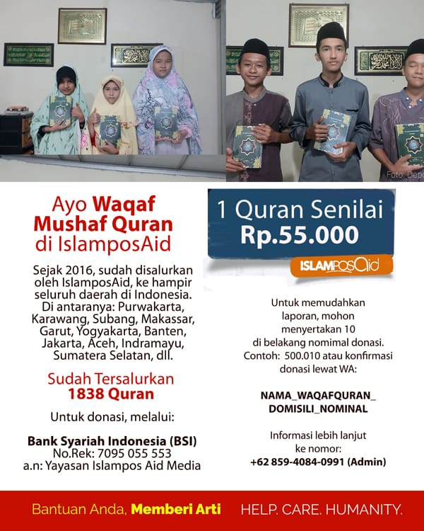 (Update) Ayo Waqaf Mushaf Quran di IslamposAid! 2 Waqaf